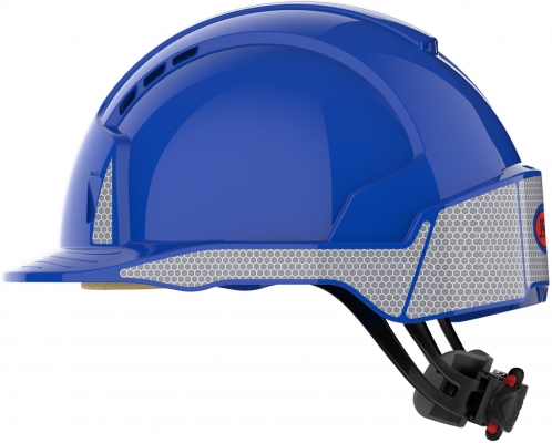 Casca de protectie ventilata Evolite CR2 Mid Peak, albastra, reflectorizanta, JSP